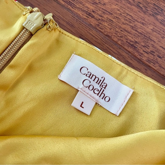 Camila Coelho Antonia Mini Dress in Gold Tropical REVOLVE size large NWT - Picture 8 of 16